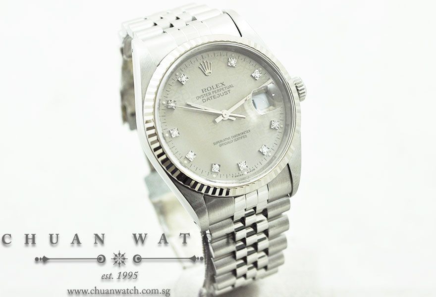 Rolex Gents DateJust 36mm 16234 Rhodium Jubilee Diamonds - Discontinued - Image 3