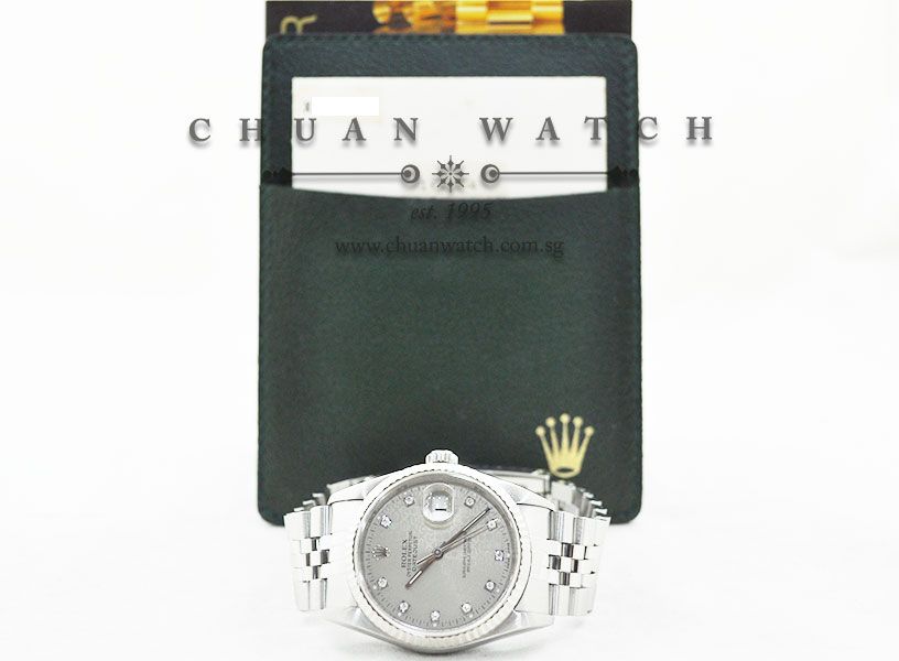 Rolex Gents DateJust 36mm 16234 Rhodium Jubilee Diamonds - Discontinued - Image 5