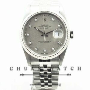 Rolex Gents DateJust 36mm 16234 Rhodium Jubilee Diamonds - Discontinued