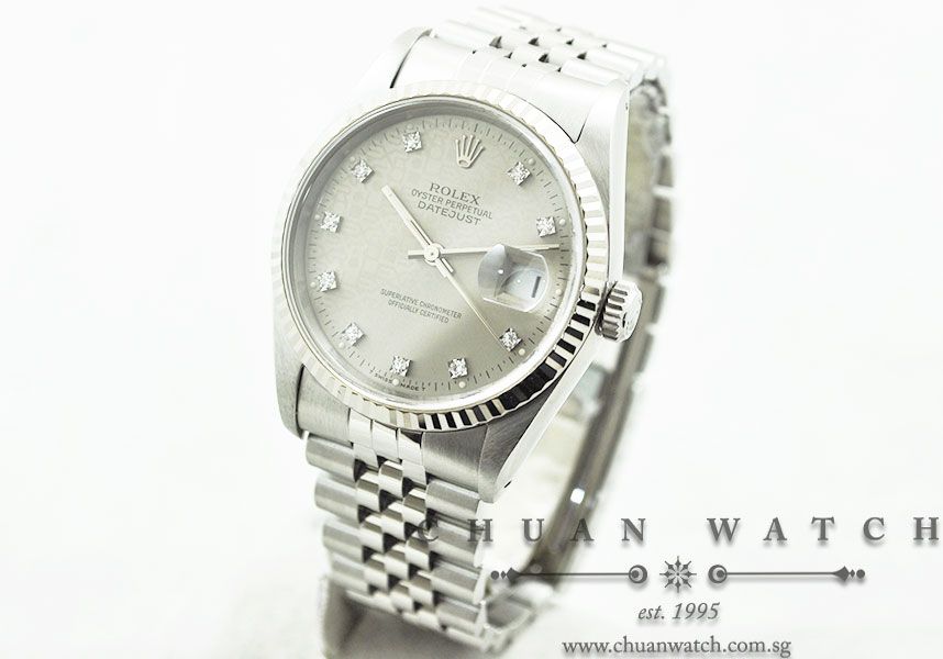 Rolex Gents DateJust 36mm 16234 Rhodium Jubilee Diamonds - Discontinued - Image 2