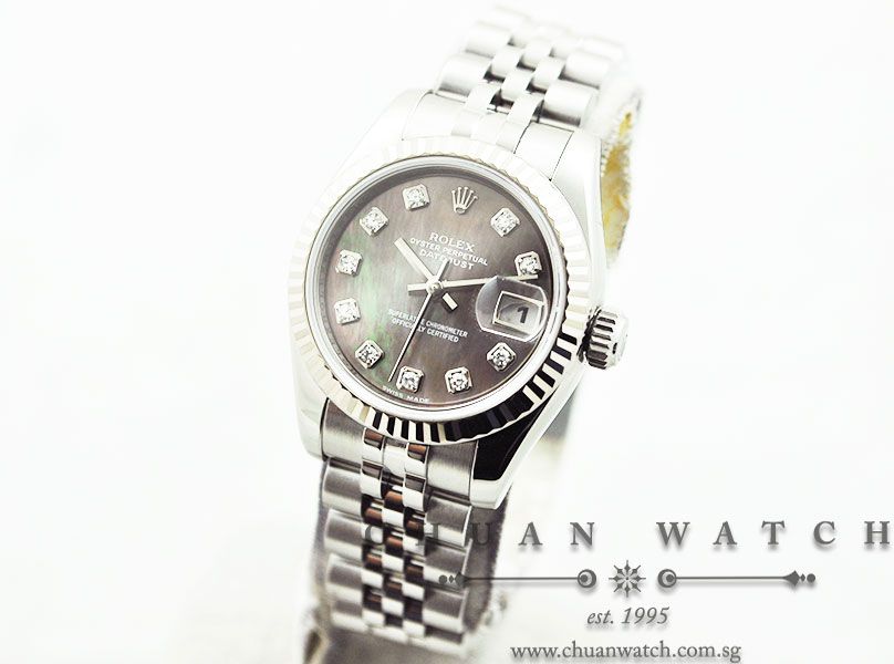 Rolex Ladies DateJust 26mm 179174 Black MOP Diamonds - Image 2