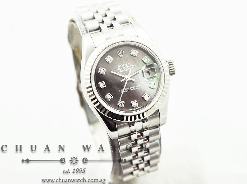 Rolex Ladies DateJust 26mm 179174 Black MOP Diamonds - Image 3