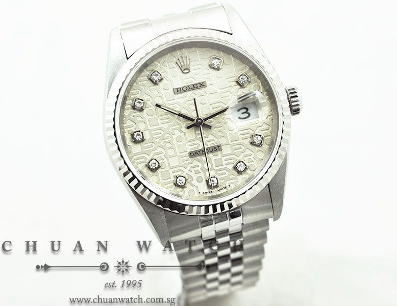 Rolex Gents DateJust 36mm 16234 Silver Jubilee Diamonds - Discontinued - Image 3