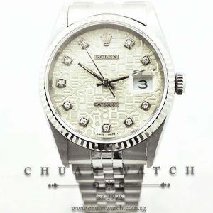 Rolex Gents DateJust 36mm 16234 Silver Jubilee Diamonds - Discontinued