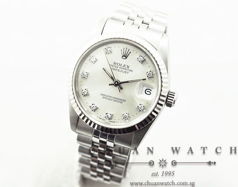 Rolex Boys DateJust 31mm 68274 Silver Sunburst Diamonds - Discontinued - Image 2