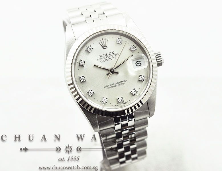 Rolex Boys DateJust 31mm 68274 Silver Sunburst Diamonds - Discontinued - Image 3