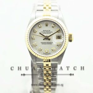 Rolex Ladies DateJust 26mm 79173 Silver Sunburst Diamonds - Discontinued