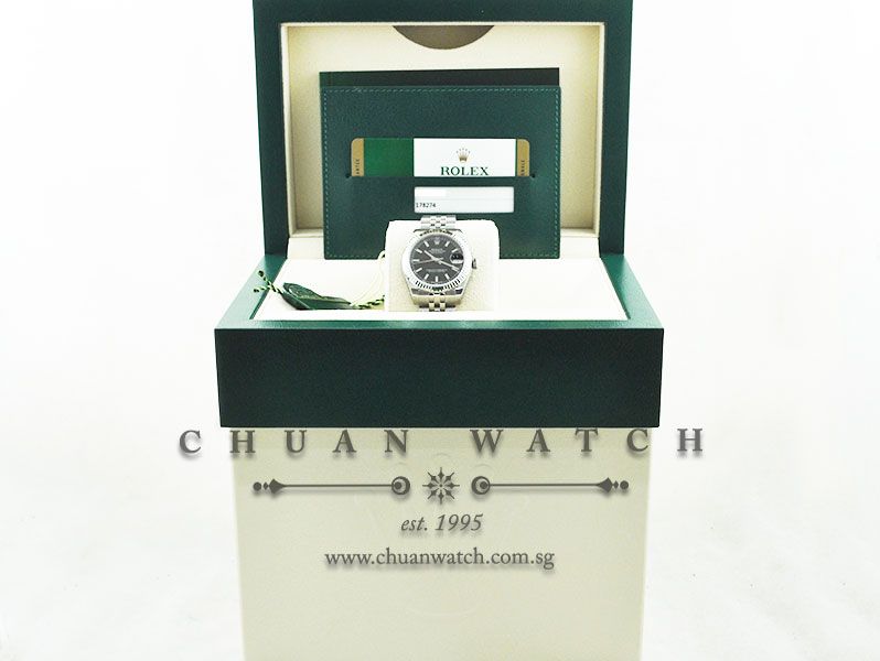 Rolex Boys DateJust 31mm 178274 Black Baton Index - Image 5