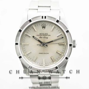 Rolex Air-King 34mm 14010 Silver Sunburst Baton - Discontinued