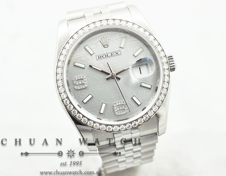 Rolex Gents DateJust 36mm 116244 Rhodium Waves 6.9. Diamonds - Image 3