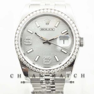 Rolex Gents DateJust 36mm 116244 Rhodium Waves 6.9. Diamonds