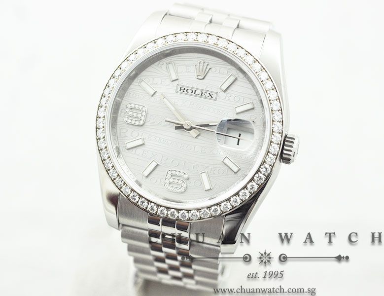 Rolex Gents DateJust 36mm 116244 Rhodium Waves 6.9. Diamonds - Image 2