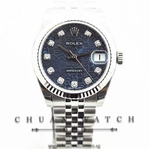 Rolex Boys DateJust 31mm 178274 Blue Jubilee Diamonds