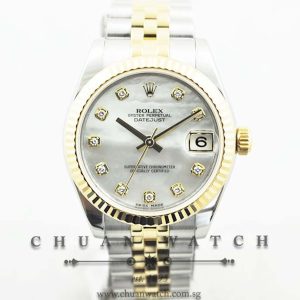 Rolex Boys DateJust 31mm 178273 White MOP Diamonds