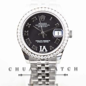 Rolex Boys DateJust 31mm 178384 Purple Roman VI 11BR