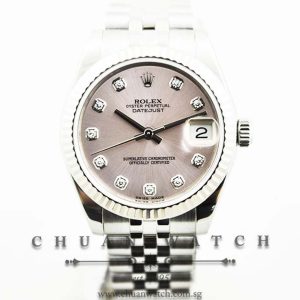 Rolex Boys DateJust 31mm 178274 Pink Sunburst Diamonds