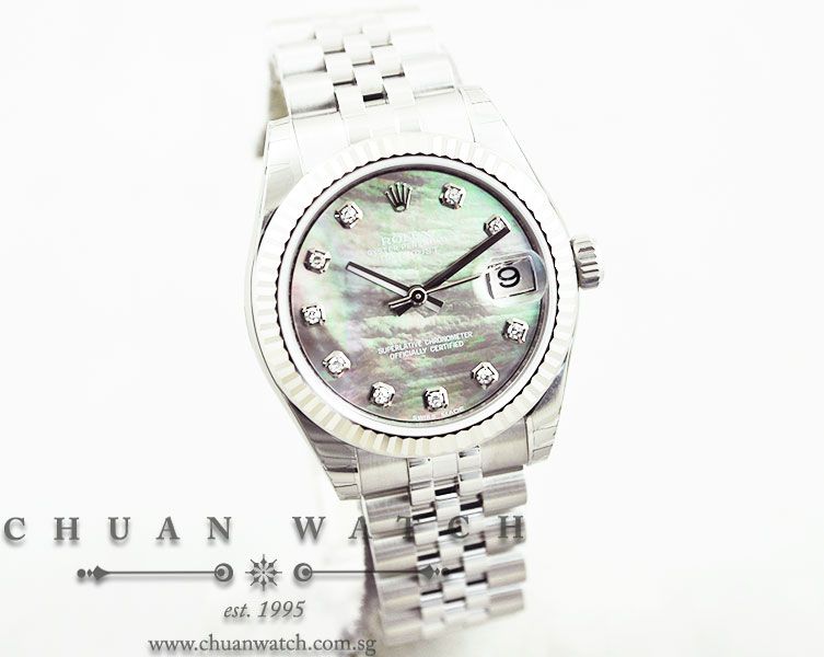 Rolex Boys DateJust 31mm 178274 Black MOP Diamonds - Image 3
