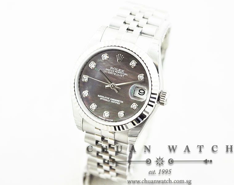 Rolex Boys DateJust 31mm 178274 Black MOP Diamonds - Image 2