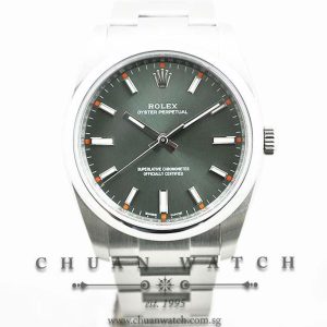 Rolex Gents Oyster Perpetual 34mm 114200 Olive Green Sunburst