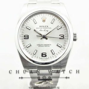 Rolex Gents Oyster Perpetual Air-King 34mm 114200 Silver Sunburst 3.6.9 Dominos Pizza Edition