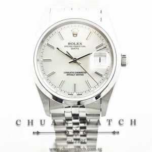 Rolex Oyster Perpetual Date 34mm 15200 Silver Sunburst Baton - Discontinued