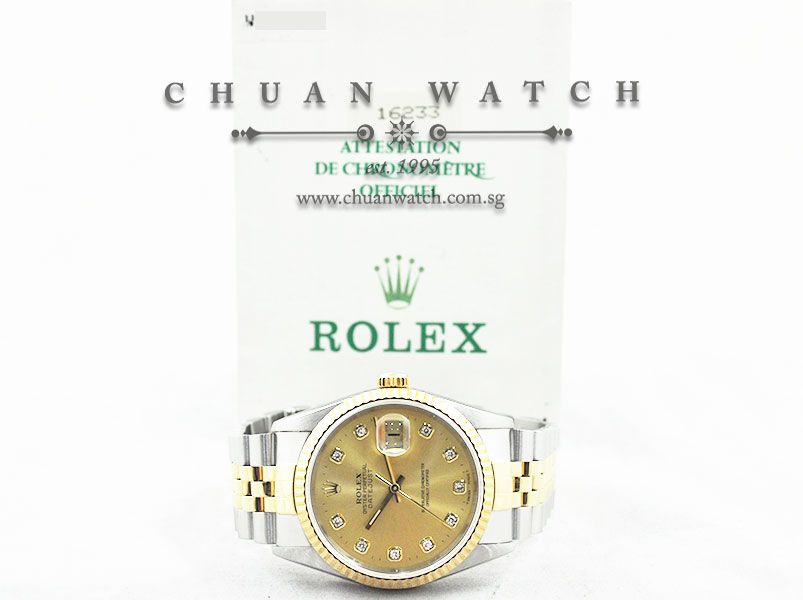 Rolex Gents DateJust 36mm 16233 Champagne Sunburst Diamonds - Discontinued - Image 5