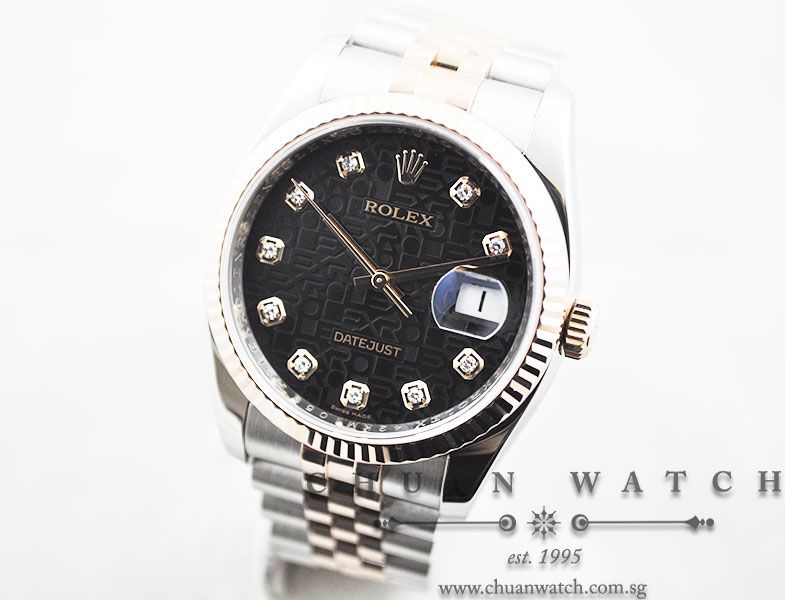 Rolex Gents DateJust 36mm 116231 Black Jubilee Diamonds - Image 2