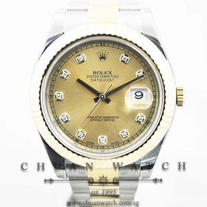 Rolex DateJust II 116333 Champagne Sunburst Diamonds