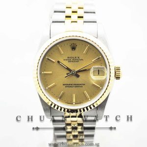 Rolex Boys DateJust 31mm 68273 Champagne Sunburst Baton - Discontinued