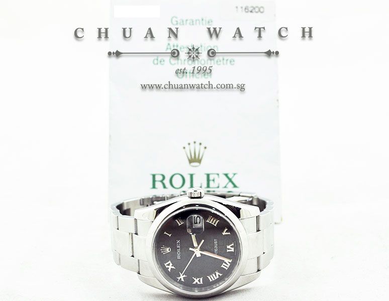 Rolex Gents DateJust 36mm 116200 Black Jubilee Roman - Image 5
