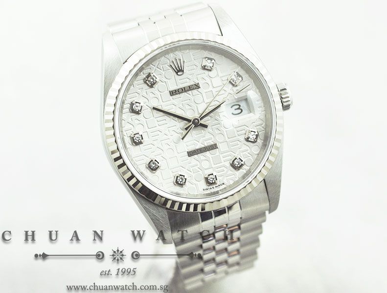 Rolex Gents DateJust 36mm 16234 Silver Jubilee Diamonds - Discontinued - Image 3