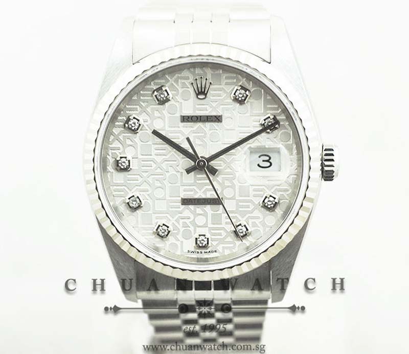 Rolex Gents DateJust 36mm 16234 Silver Jubilee Diamonds - Discontinued