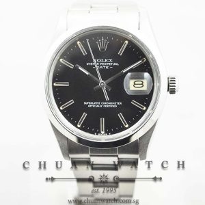 Rolex Vintage Oyster Perpetual Date 34mm 15000 Black Baton - Discontinued