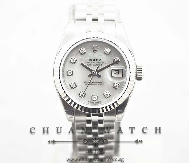 Rolex Ladies DateJust 26mm 179174 White MOP Diamonds