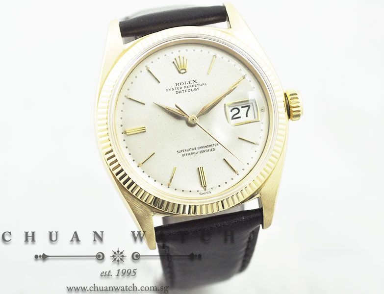 Rolex Vintage Gents DateJust 35mm 6605 Silver Sunburst Baton