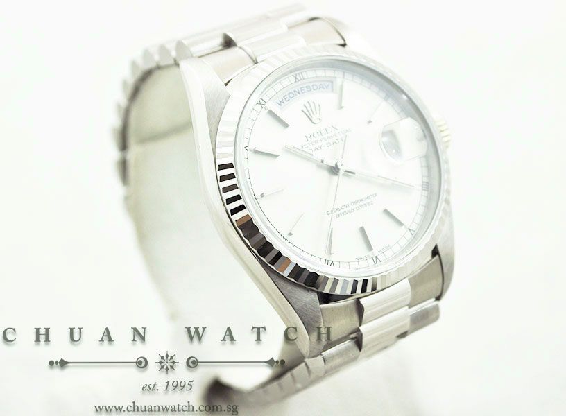 Rolex Day-Date President 36mm 18239 Silver Sunburst Baton - Discontinued - Image 3