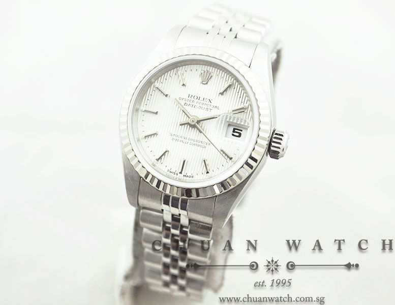 Rolex Ladies DateJust 26mm 79174 Silver Tapestry Baton - Discontinued - Image 2