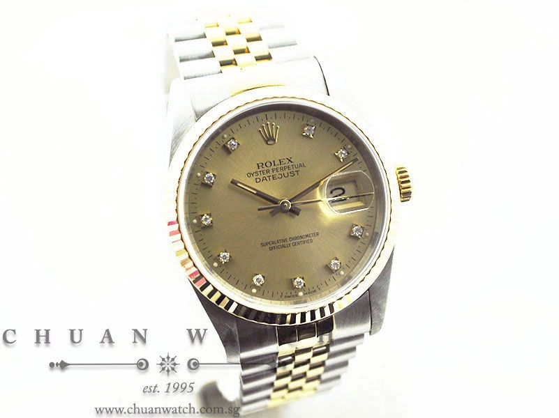 Rolex Gents DateJust 36mm 16233 Champagne Sunburst Diamonds - Discontinued - Image 3