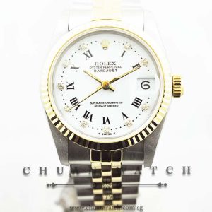 Rolex Boys DateJust 31mm 68273 White Roman Diamonds - Discontinued