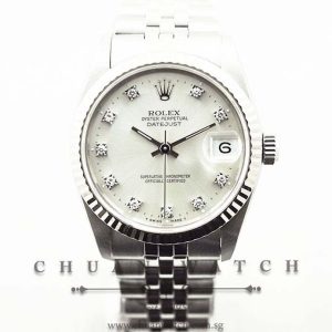 Rolex Boys DateJust 31mm 68274 Silver Sunburst Diamonds - Discontinued