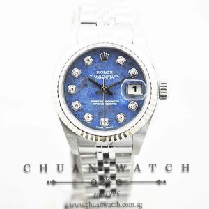 Rolex Ladies DateJust 26mm 79174 Blue Solidate Diamonds - Discontinued