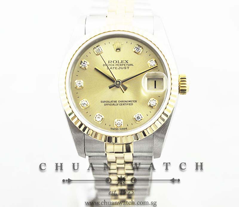 Rolex Boys DateJust 31mm 78273 Champagne Sunburst Diamonds - Discontinued