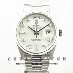 Rolex Day-Date President Platinum 36mm 18206 Silver Sunburst Diamonds - Discontinued