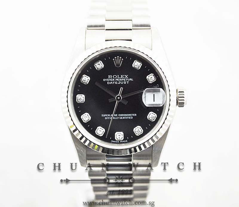 Rolex Boys DateJust President 31mm 68279 Black Diamonds - Discontinued