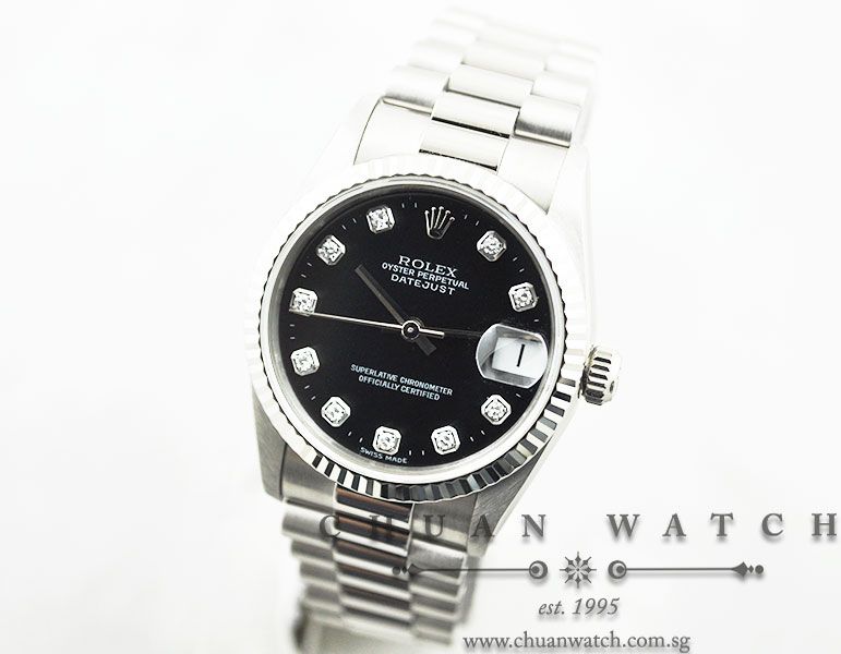 Rolex Boys DateJust President 31mm 68279 Black Diamonds - Discontinued - Image 2