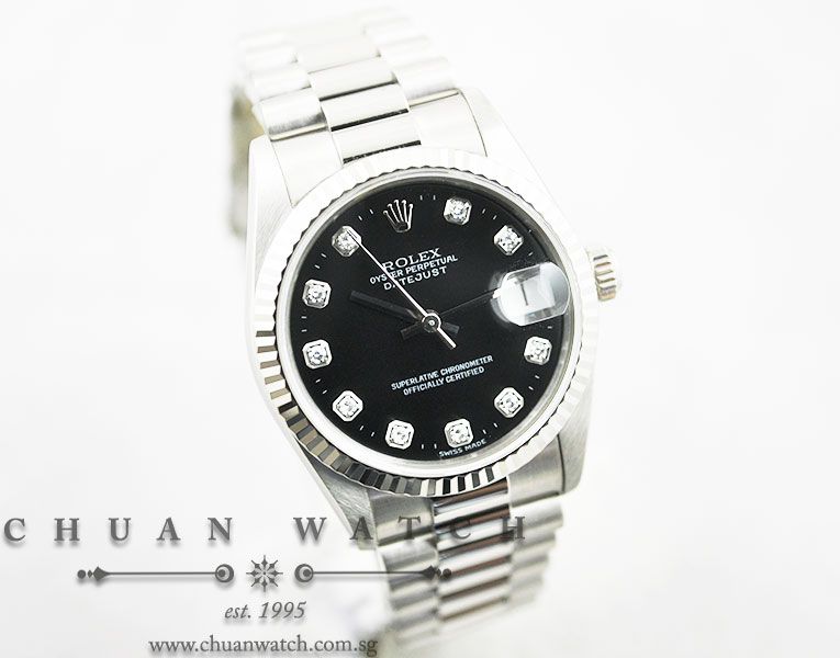 Rolex Boys DateJust President 31mm 68279 Black Diamonds - Discontinued - Image 3