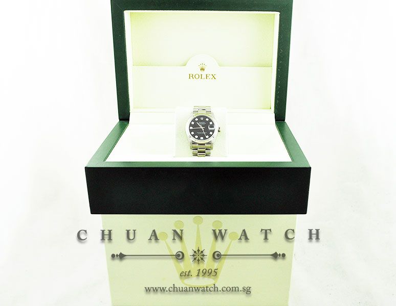 Rolex Boys DateJust President 31mm 68279 Black Diamonds - Discontinued - Image 5