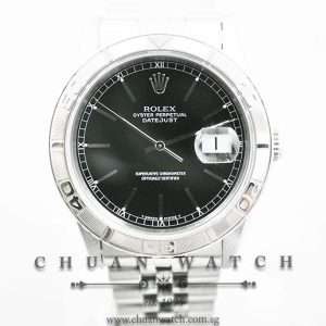 Rolex Gents DateJust Turn-O-Graph Thunderbird 36mm 16264 Black Sunburst Baton - Discontinued