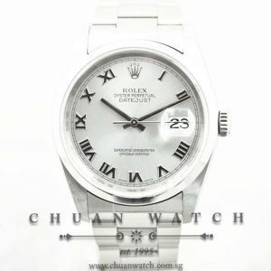 Rolex Gents DateJust 36mm 16200 Silver Sunburst Roman - Discontinued