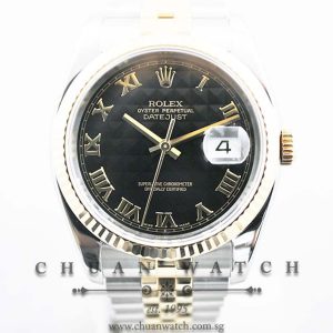 Rolex Gents DateJust 36mm 116233 Black Pyramid Roman